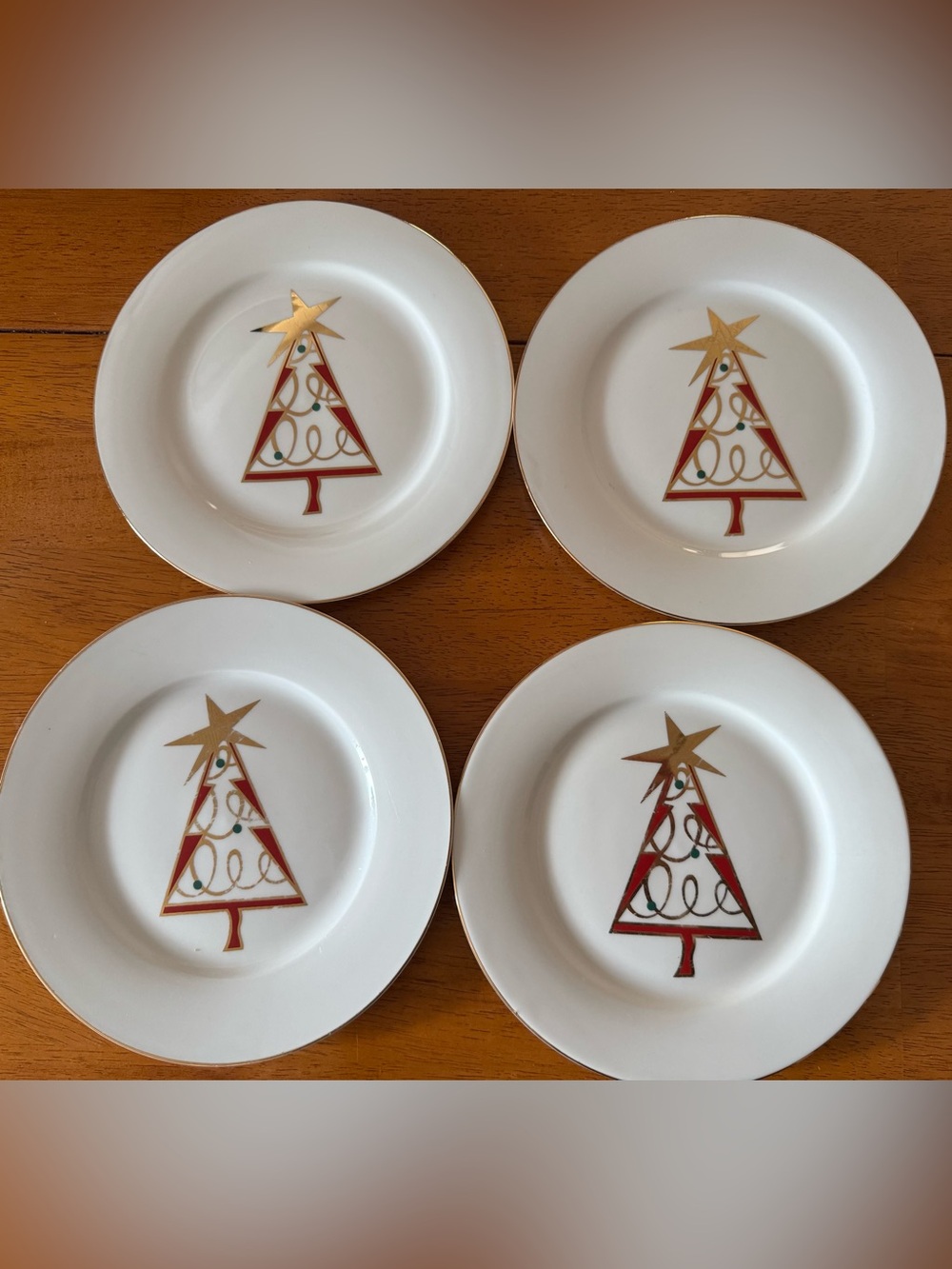 Pier 1 festive Christmas Tree appetizer plates